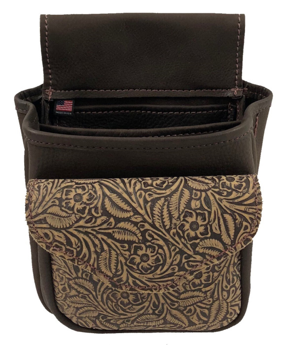 (image for) Floral Embossed Leather Shotgun Shell Bag Deluxe